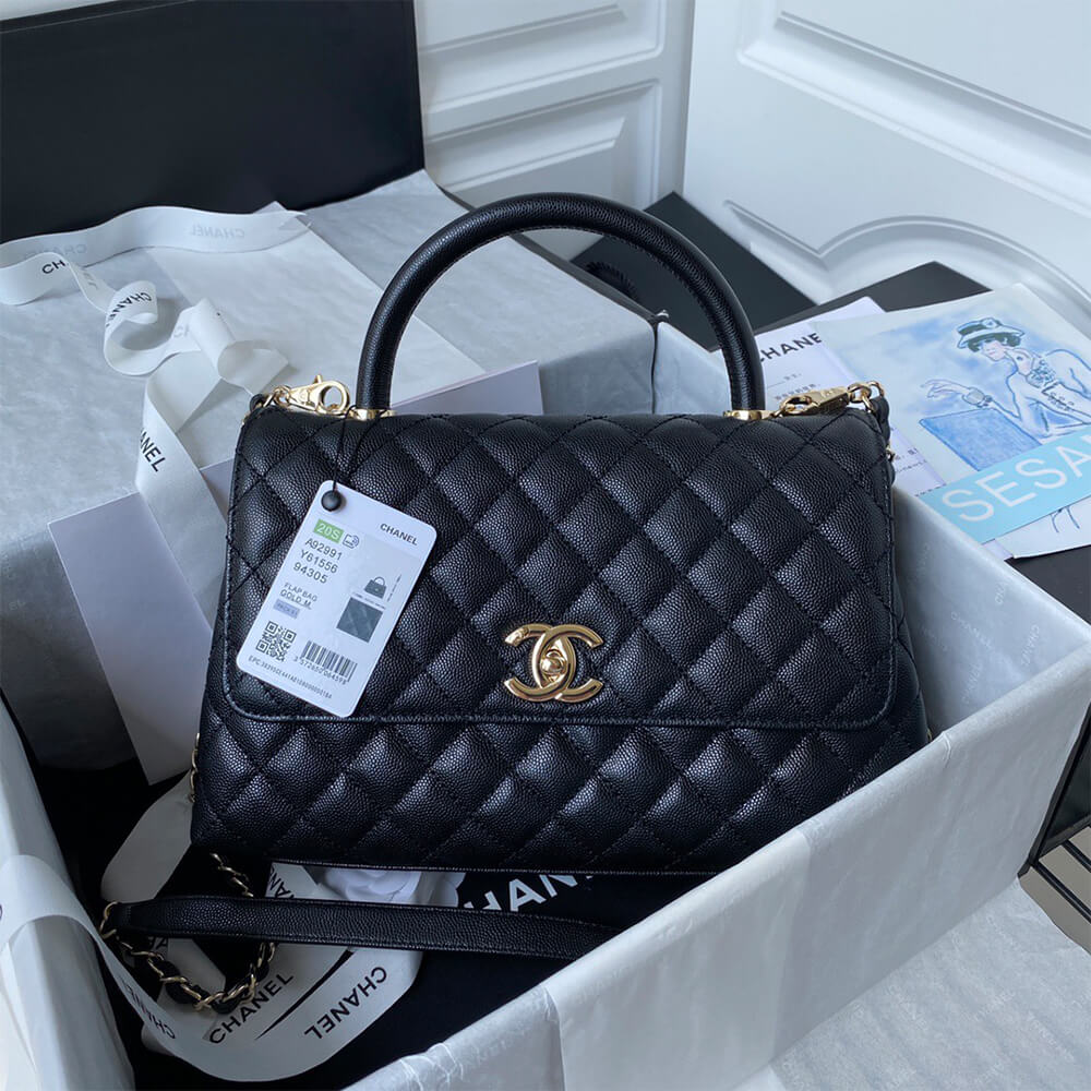 Ch**el Large Flap Bag With Top Handle(high-end grade)