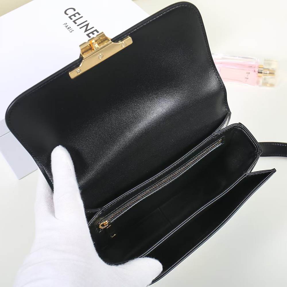 Ce1i*e TEEN TRIOMPHE BAG IN shiny calfskin(HIGH-END GRADE)