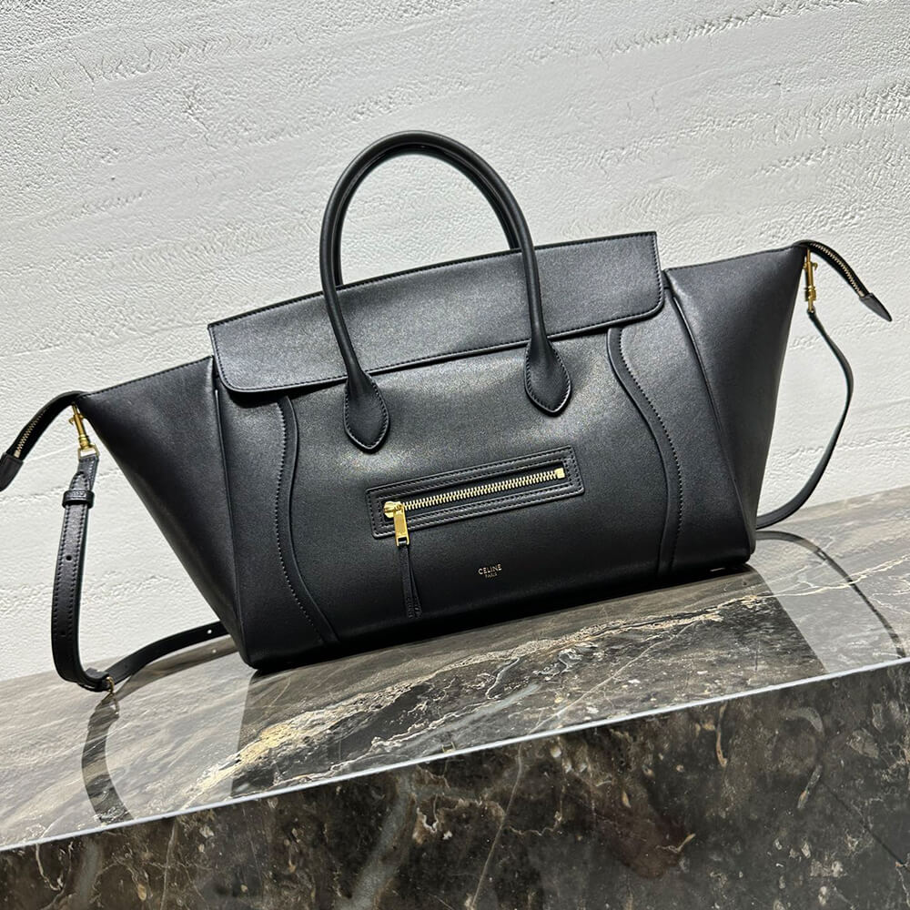 Ce1i*e MEDIUM NEW LUGGAGE IN S*pPLE SHINY LAMBSKIN(HIGH-END GRADE)