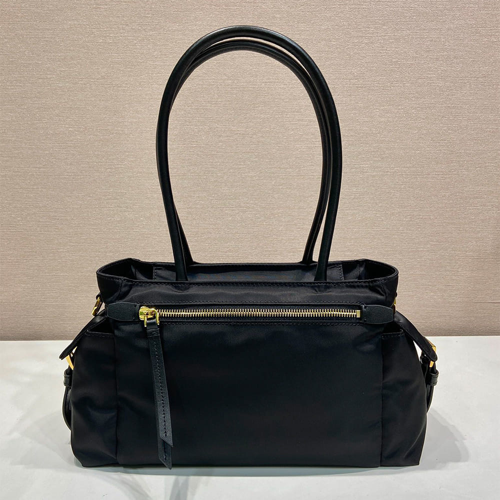 Pra*a Explore medium Re-Nylon and leather tote bag(HIGH-END GRADE)