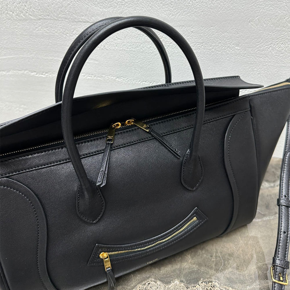 Ce1i*e MEDIUM SMILING NEW LUGGAGE IN S*pPLE SHINY LAMBSKIN(HIGH-END GRADE)