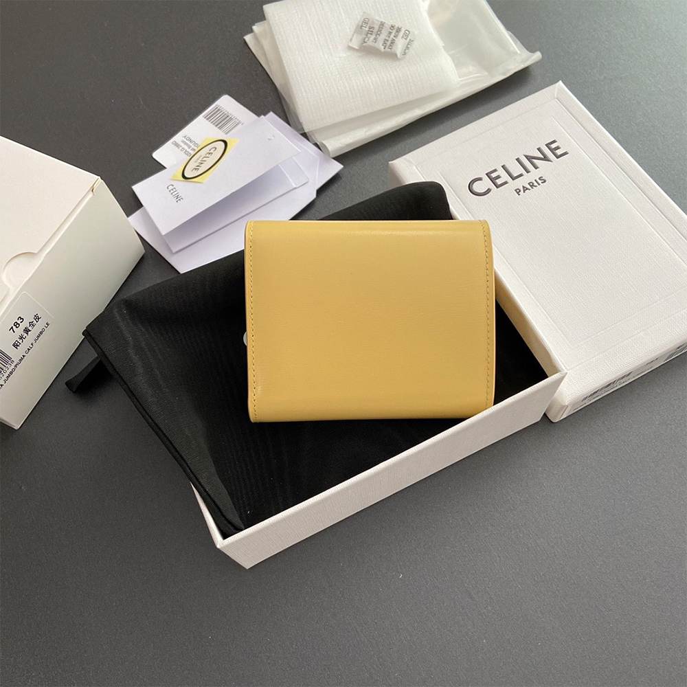 Ce1i*e Small Flap Wallet TRIOMPHE IN Shiny calfskin(HIGH-END GRADE)
