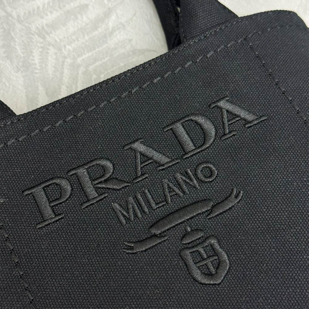 Pra*a Jardinière small cotton canvas handbag(HIGH-END GRADE)
