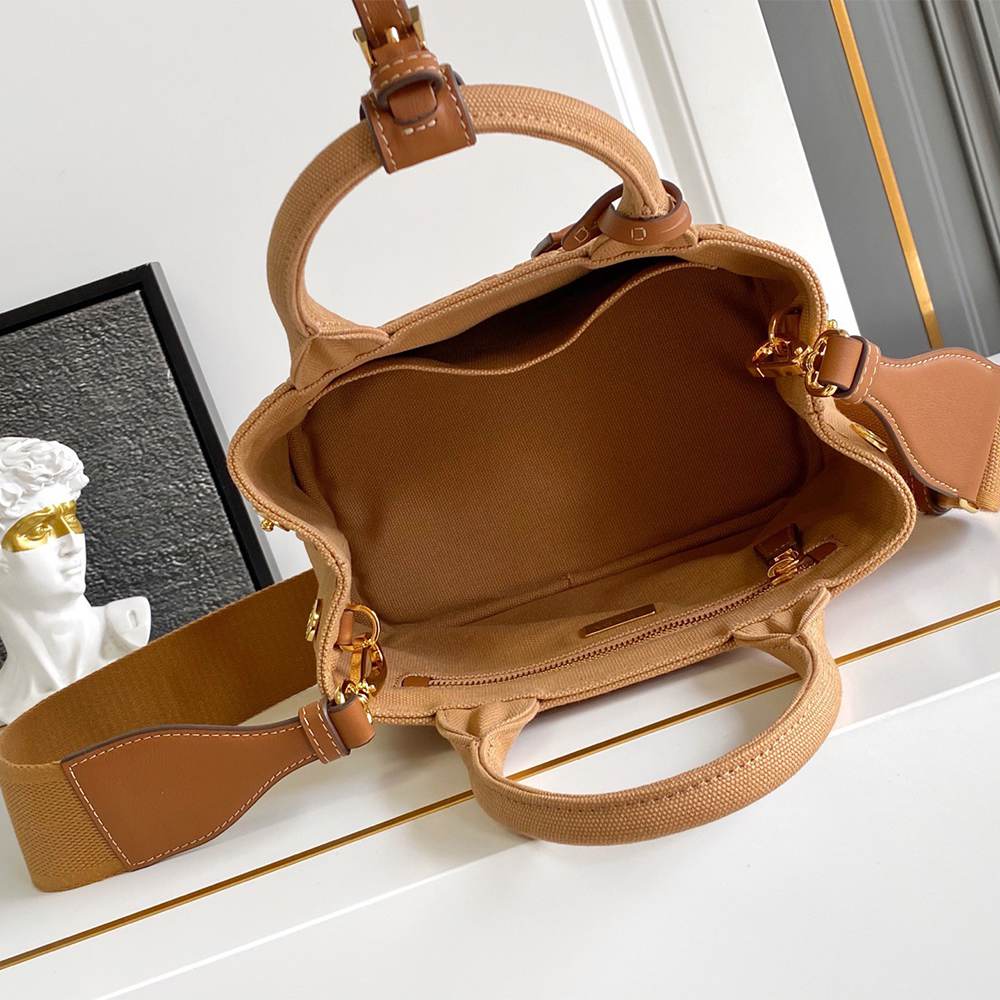 Pra*a Jardinière cotton canvas mini-bag(HIGH-END GRADE)